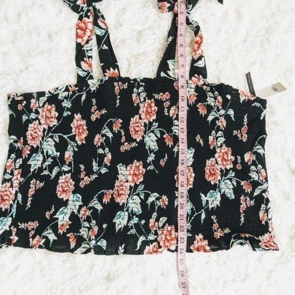 BP Womens Plus Size 4X Black Floral Halter Tank Top Cami Sleeveless New With Tag - Picture 4 of 6